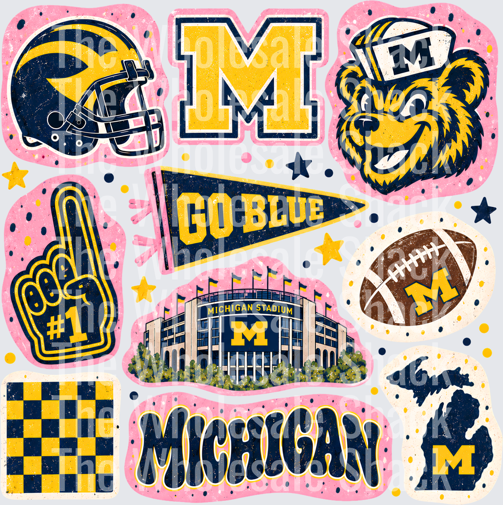 Colorful Michigan DTF Transfers