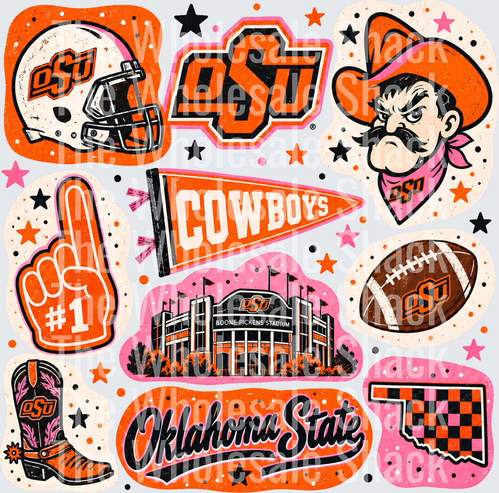 Colorful Oklahoma State DTF Transfers