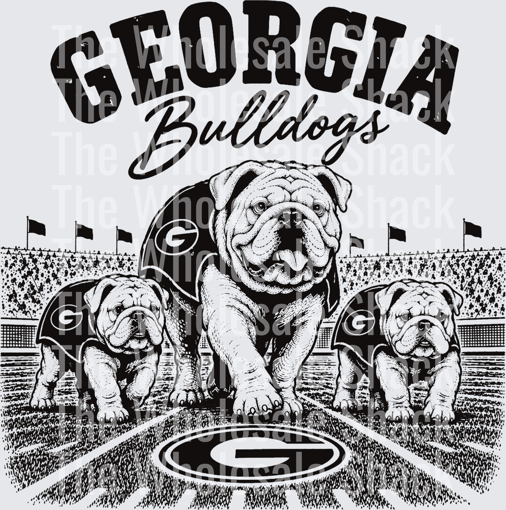 Black and white Bulldogs DTF Transfers