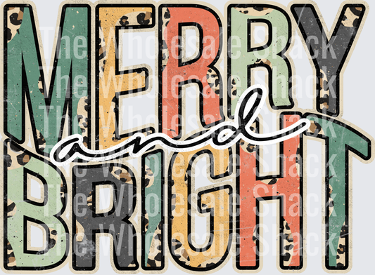Merry and Bright  DTF Transfer