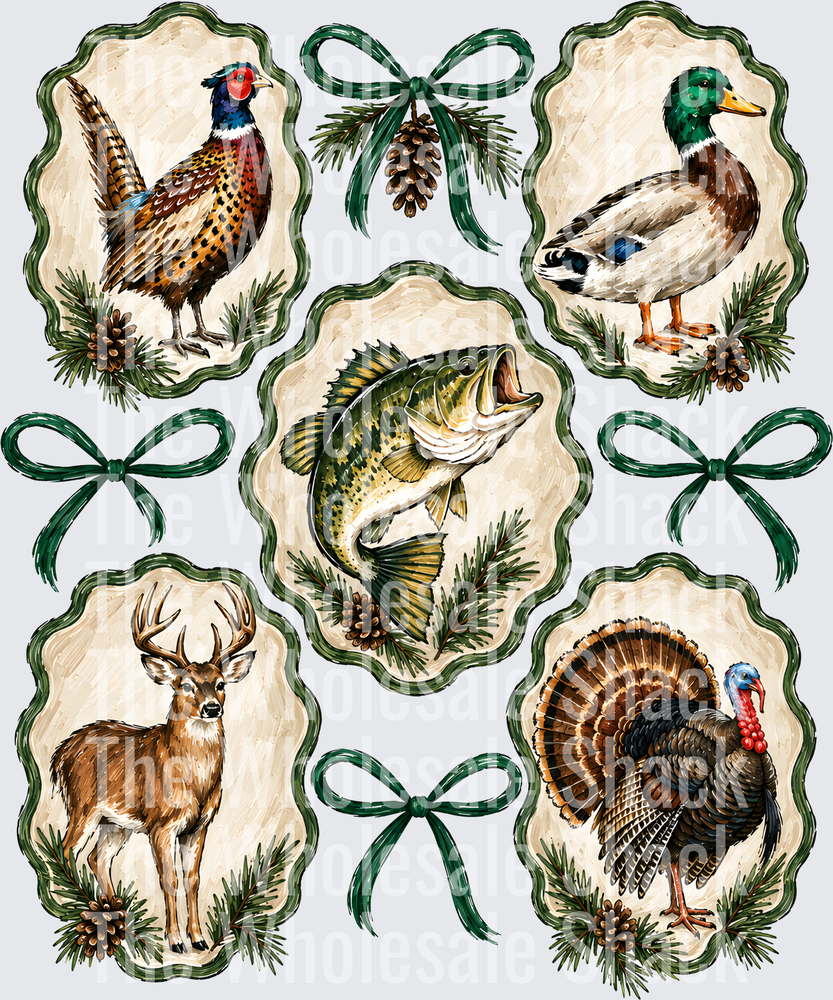 Christmas Hunting Coquette DTF Transfers