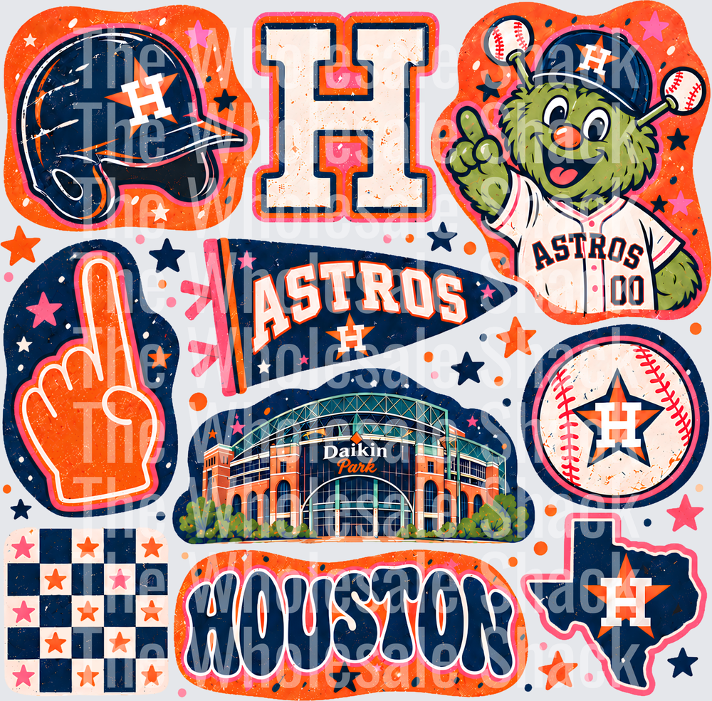 Colorful Houston DTF Transfers