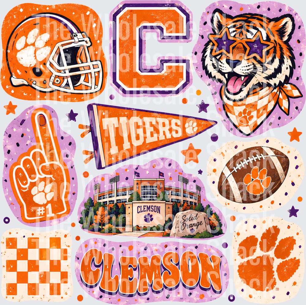 Colorful Tigers DTF Transfers
