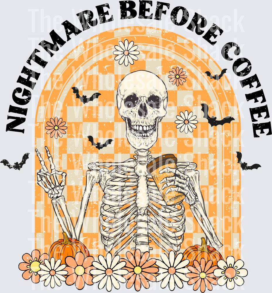 nightmare before coffee DTF Transfer