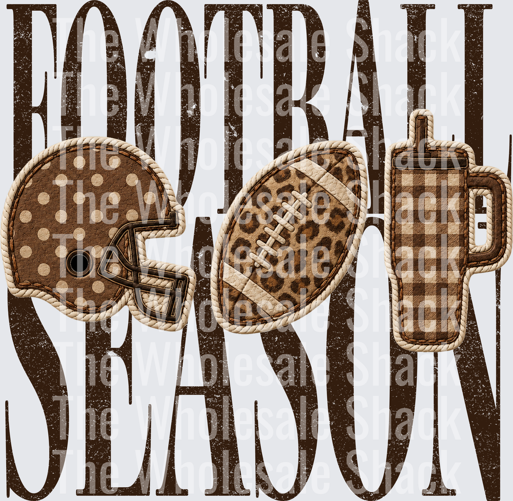 Football season leopard checkered polka dot print