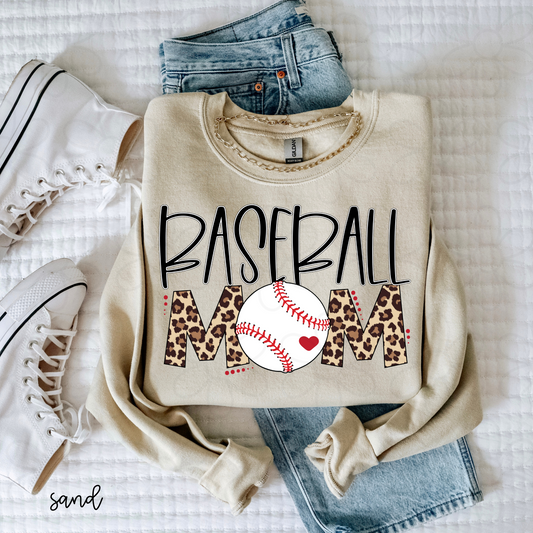 Leopard Baseball Mom Completed Tee