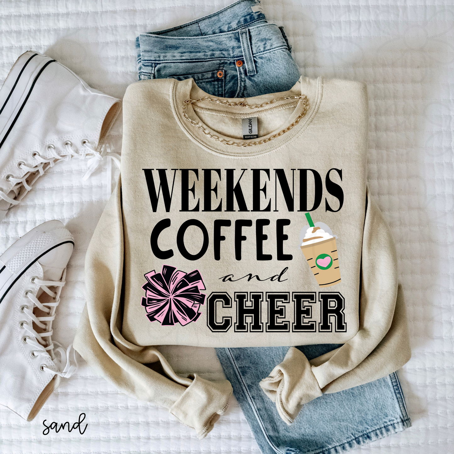 Weekends Coffee and Cheer Completed Tee