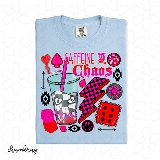 Pink Caffeine & Chaos DTF Transfer